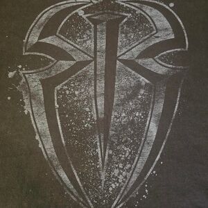 WWE Roman Reigns Men's Black and Grey T-shirt